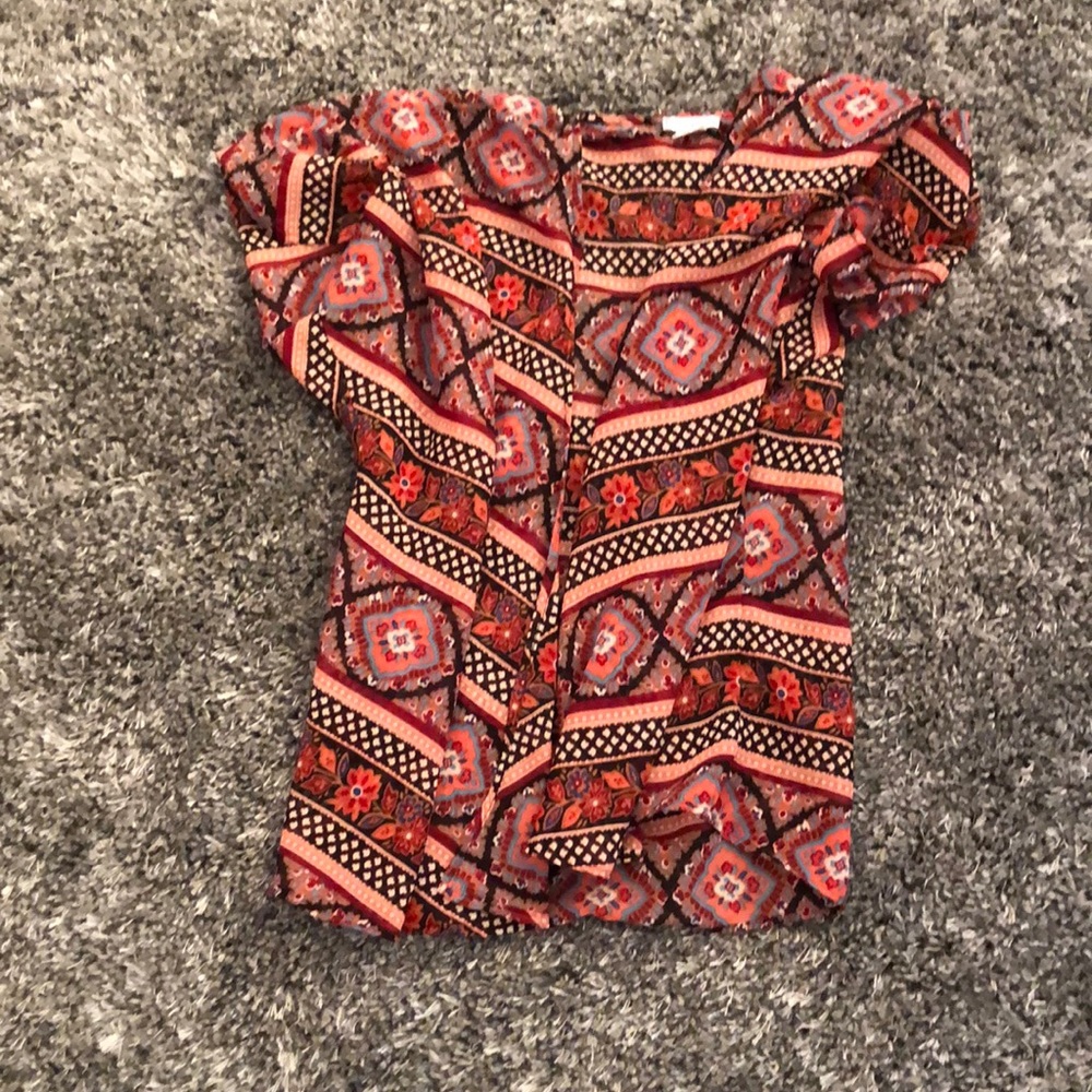 Burgundy multi color kimono